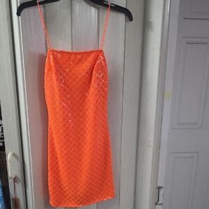 PrettyLittleThing Bright Orange Dress